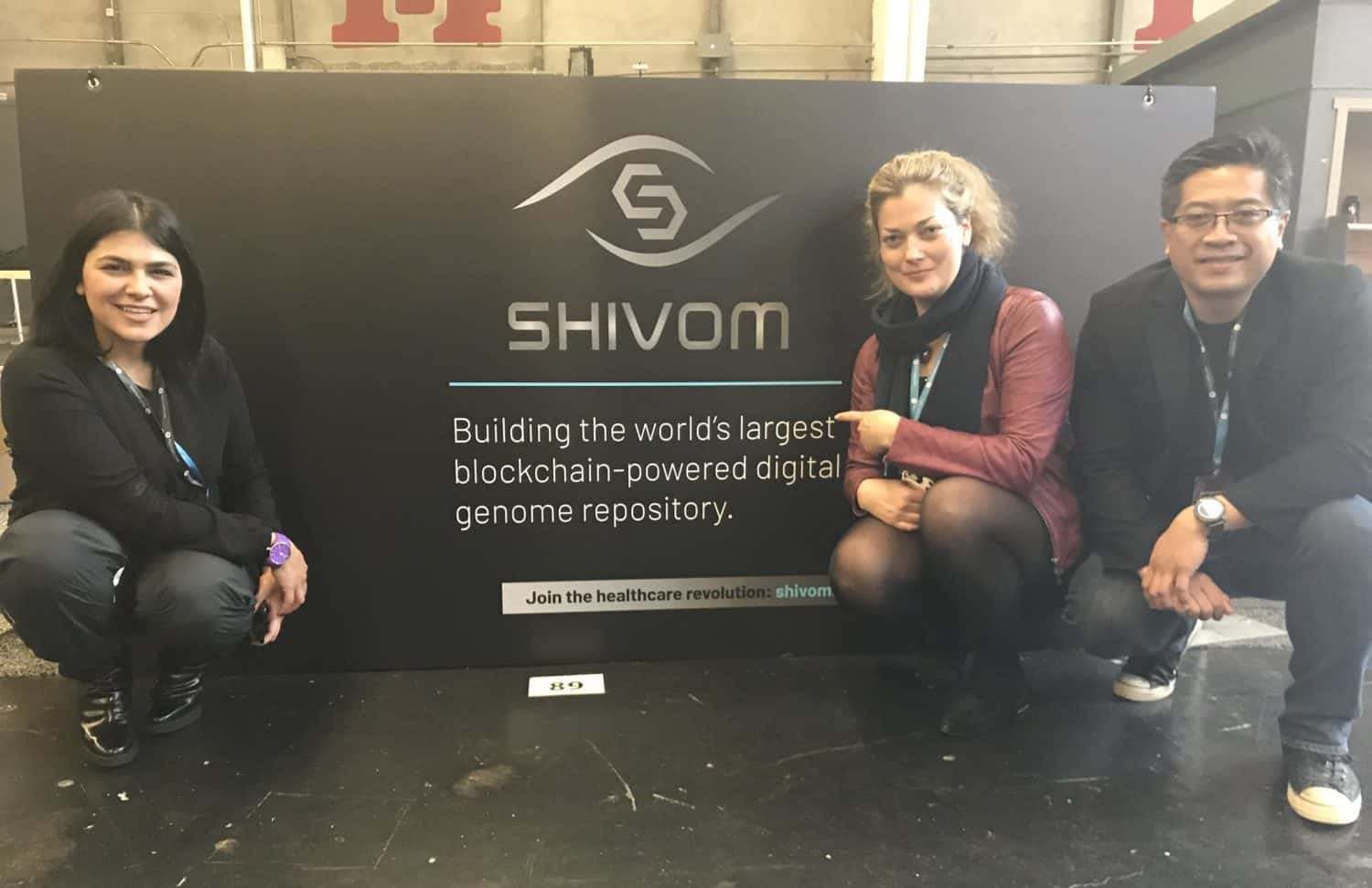 Azam Shaghaghi, Henry Ines and Natalie Pankova from the Shivom team, attending Token Fest. Source: twitter.com/ProjectShivom