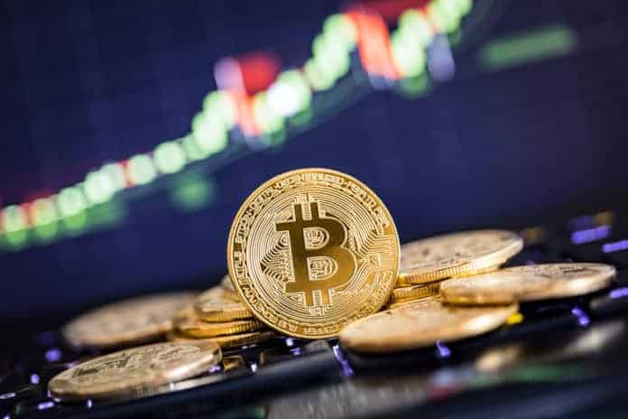 Golden bitcoins. Source: shutterstock.com