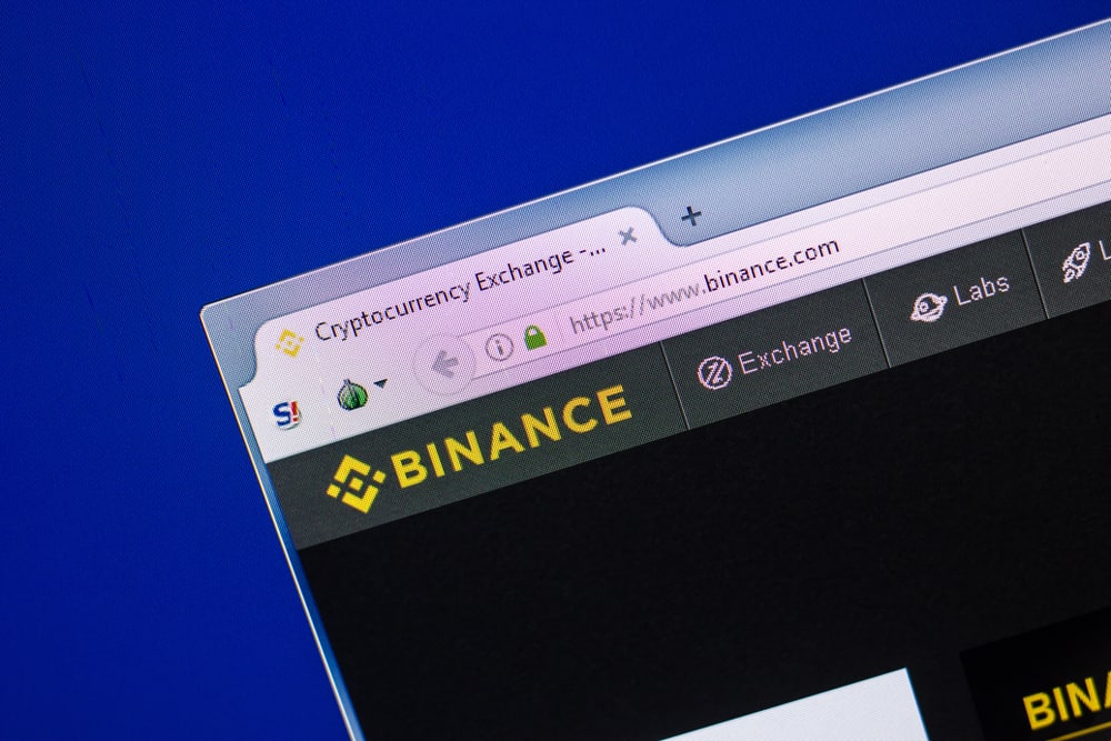 Homepage of Binance website on the display of PC. Source: Shutterstock.com