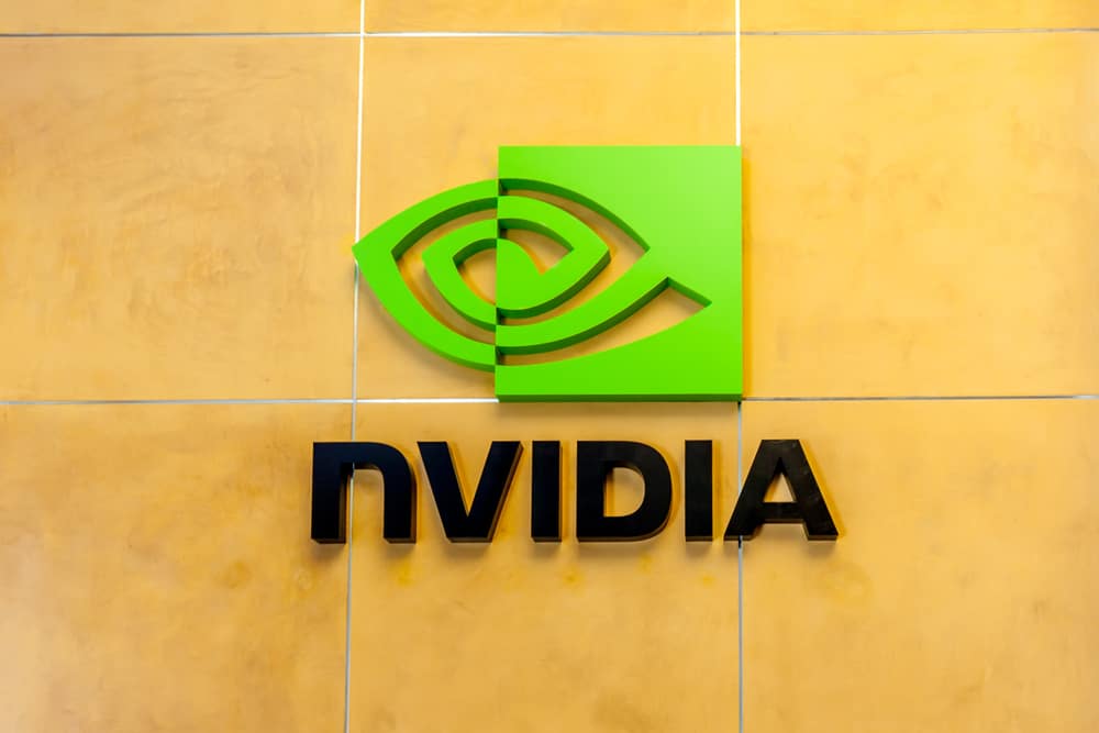 Santa Clara, California, USA - March 29, 2018 Sign of Nvidia at Nvidia's headquarters in Silicon Valley. Nvidia Corporation is an American technology company. Source: shutterstock.com