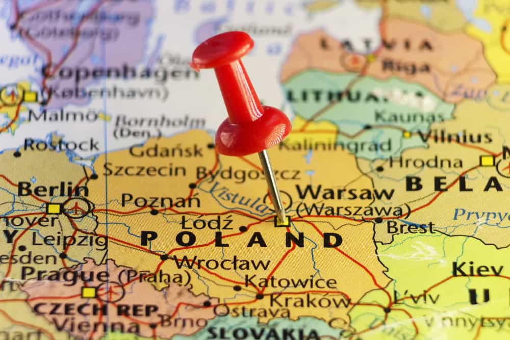 A map of Poland. Source: Shutterstock.com