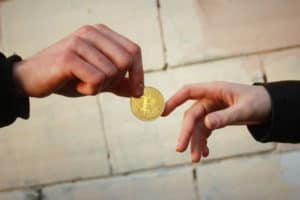Concept of bitcoin transactions - Source: ShutterStock.com