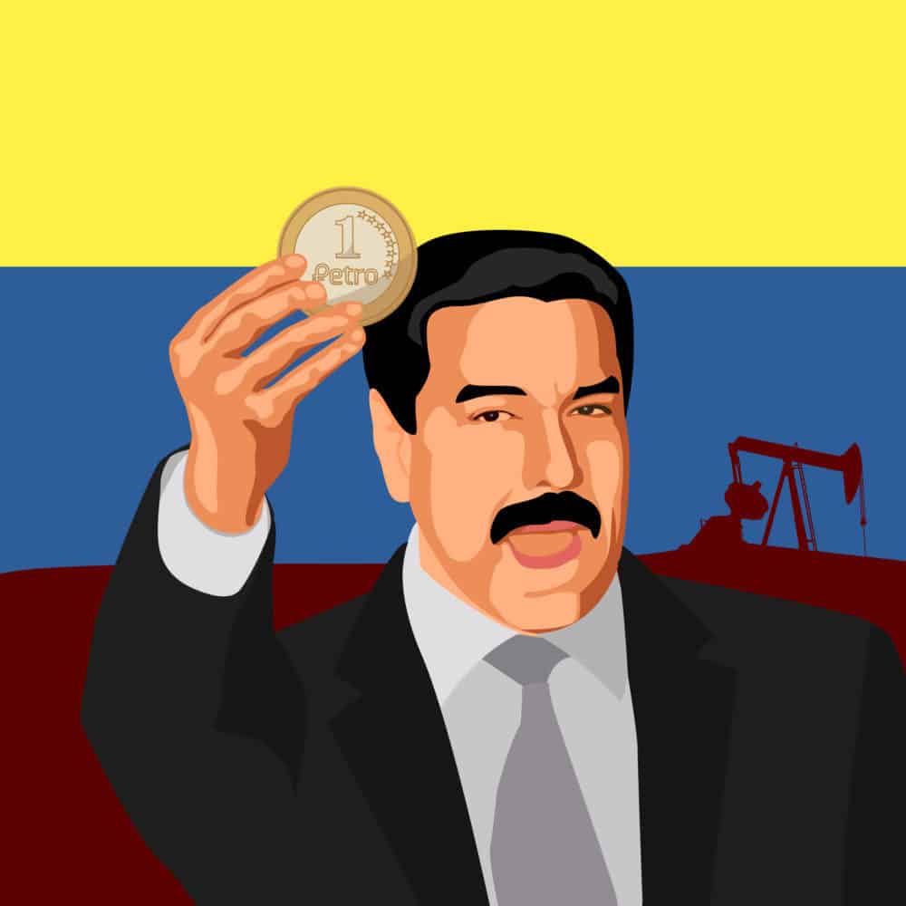 President of Venezuela Nicholas Maduro holding a petro. Source: shutterstock.com