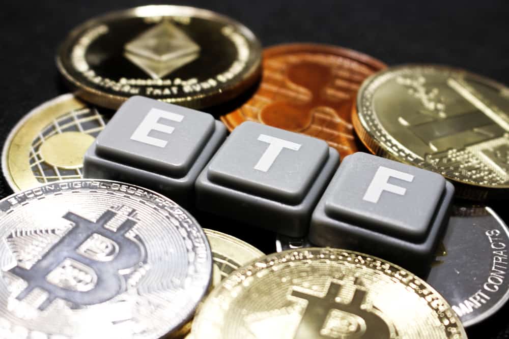 A crypto ETF - the next step towards a decentrailzed future - bitcoin ETF. Source: shutterstock.com