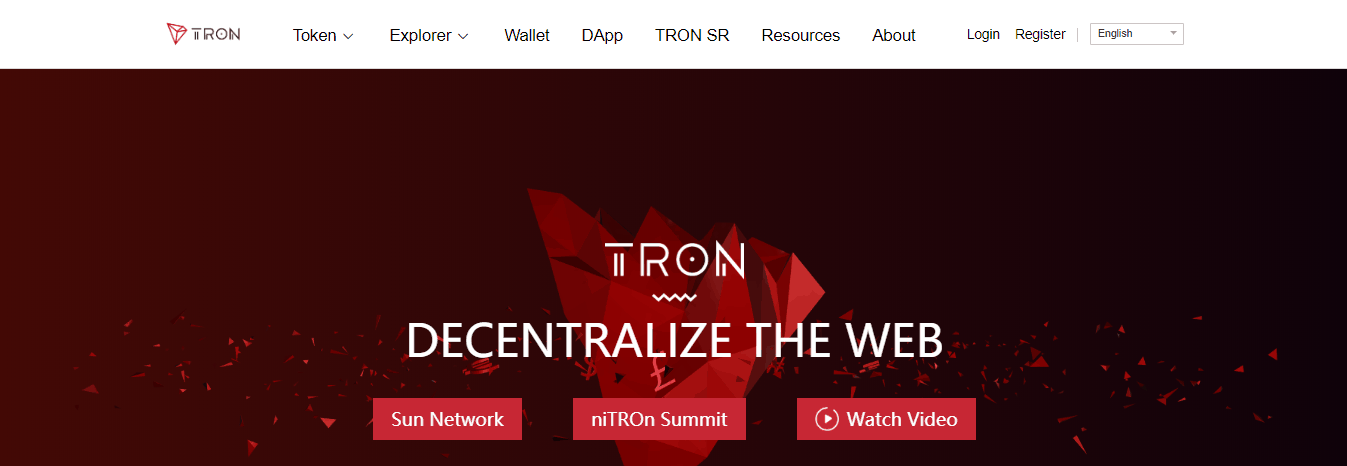 Tron Network Homepage