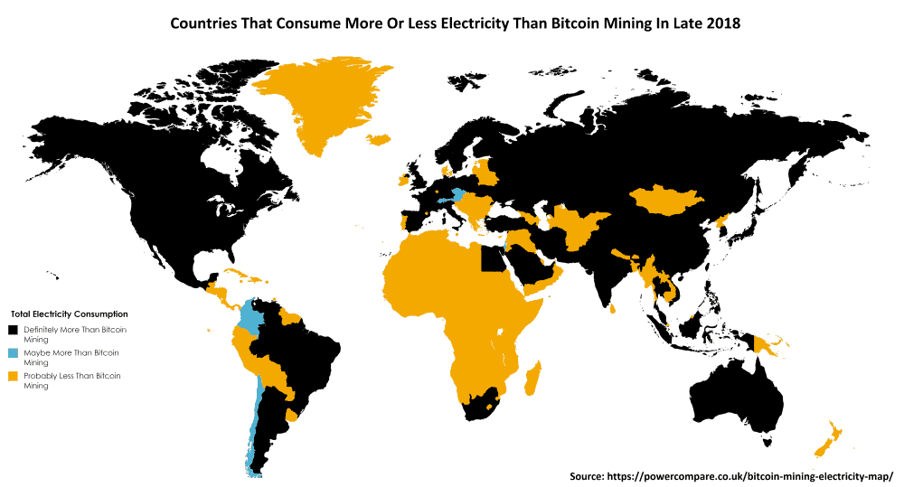 Bitcoin Mining Electricity Map