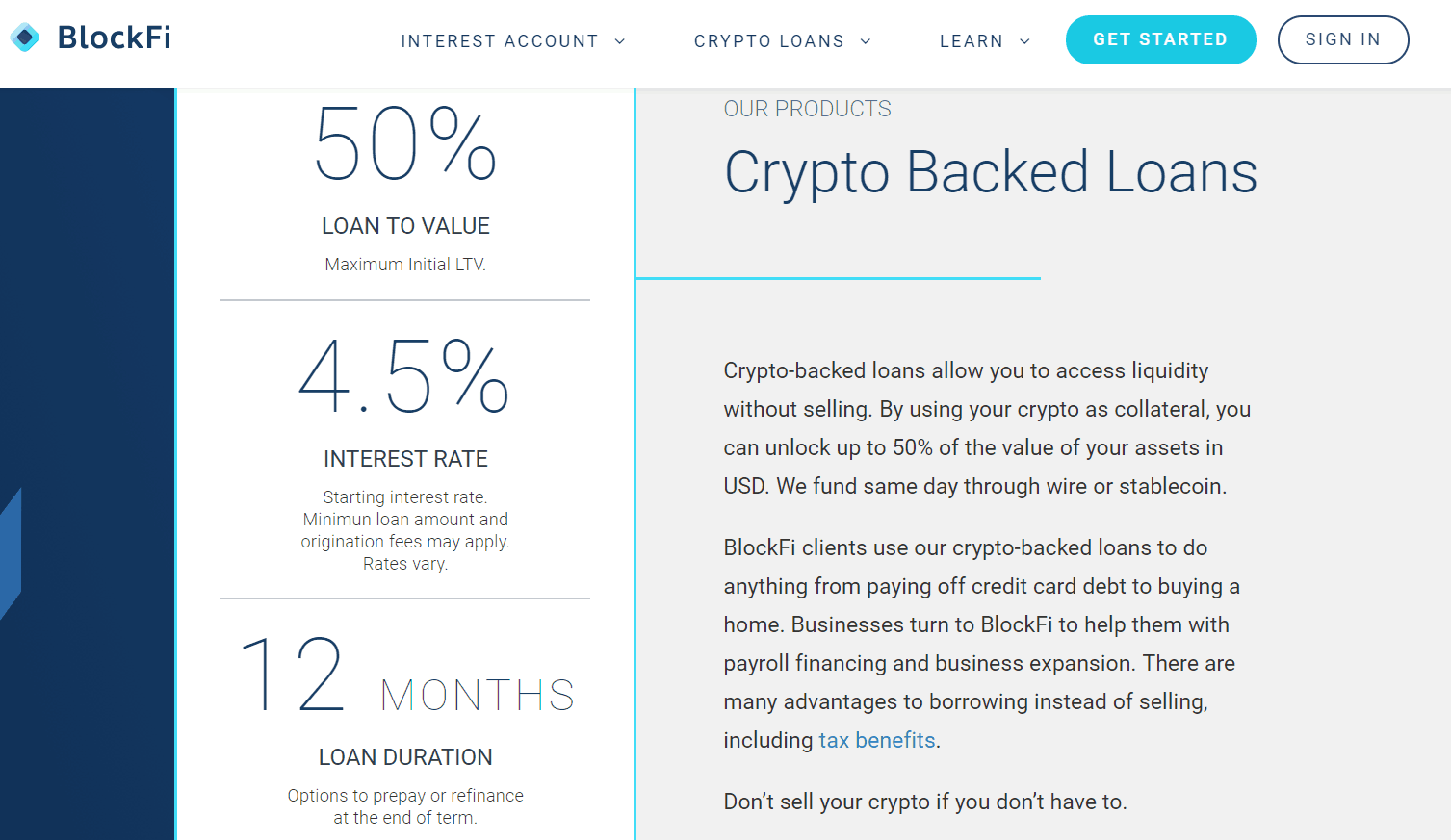 BlockFi Crypto Backed Loans