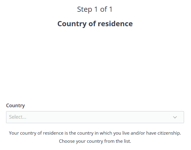 CEX.IO Country of Residence