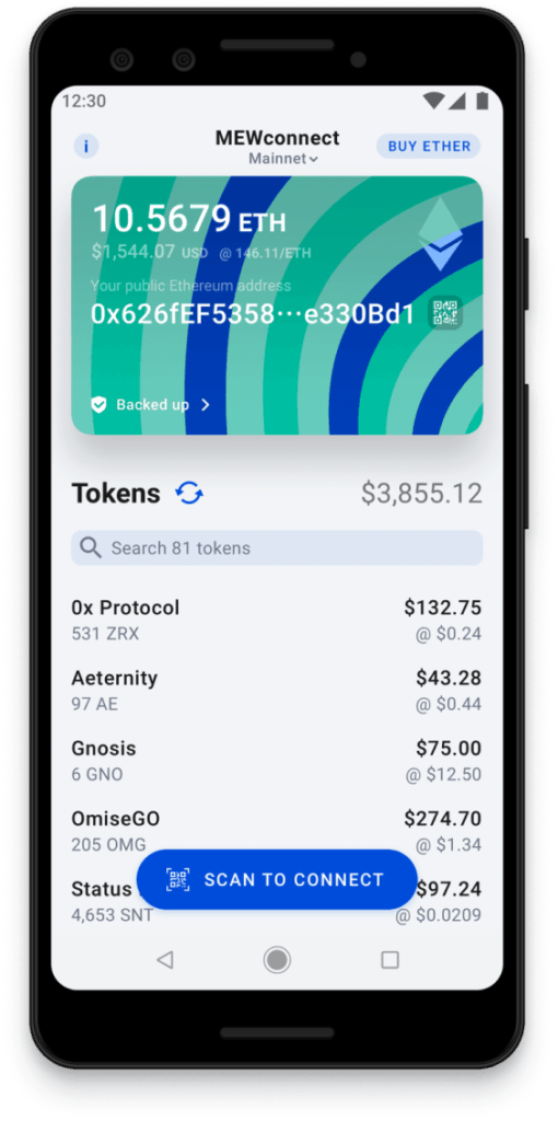 My Ether Wallet platform and app