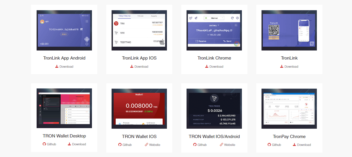 tron trx community developed wallets