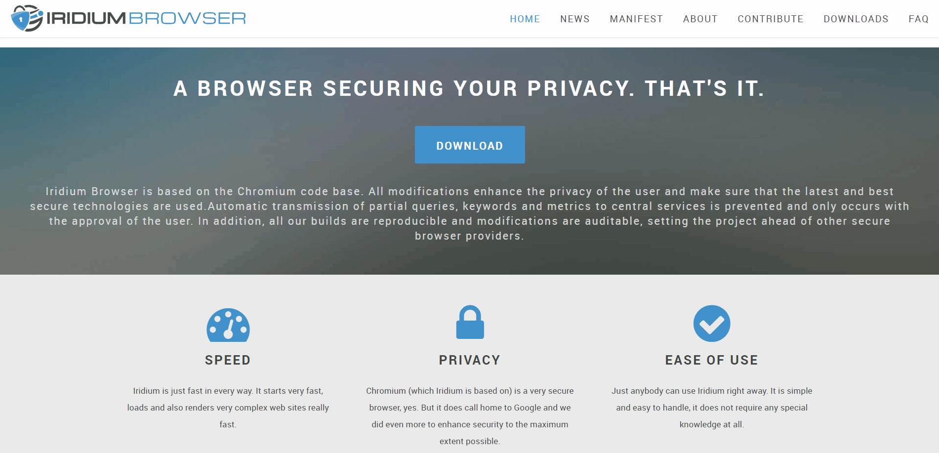 Iridium A browser Securing Your Privacy