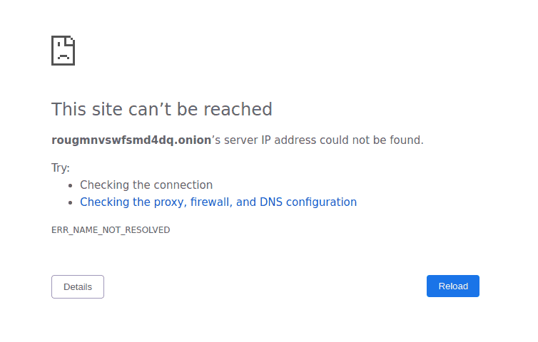 This Site Cant be Reached Error