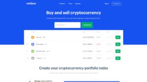 Coinbase crypto exchange website screenshot