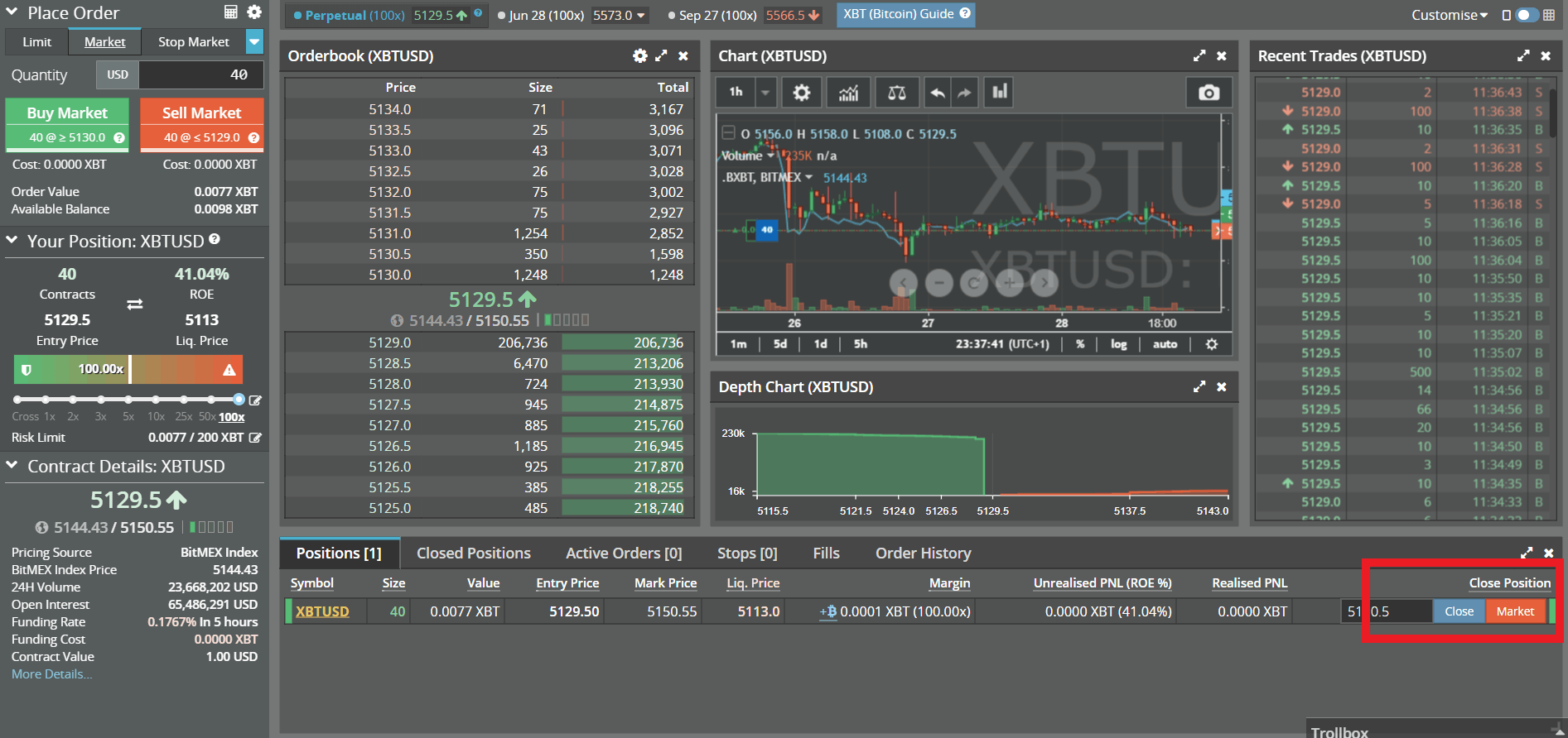 How to Close a Position on BitMEX