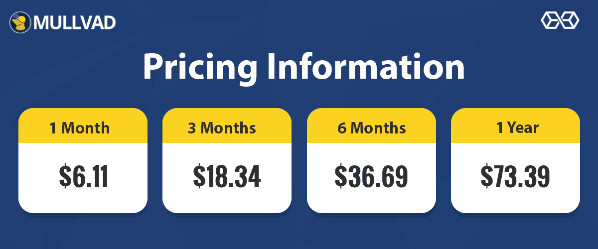 Pricing Information Mullvad VPN - Source: Shutterstock.com
