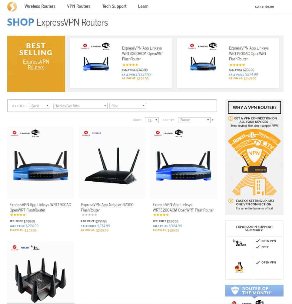 ExpressVPN enabled routers