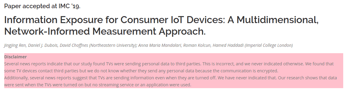 Information Exposure for Consumer IoT Devices