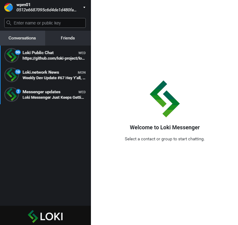 Loki Messenger Main Window e1570386860300