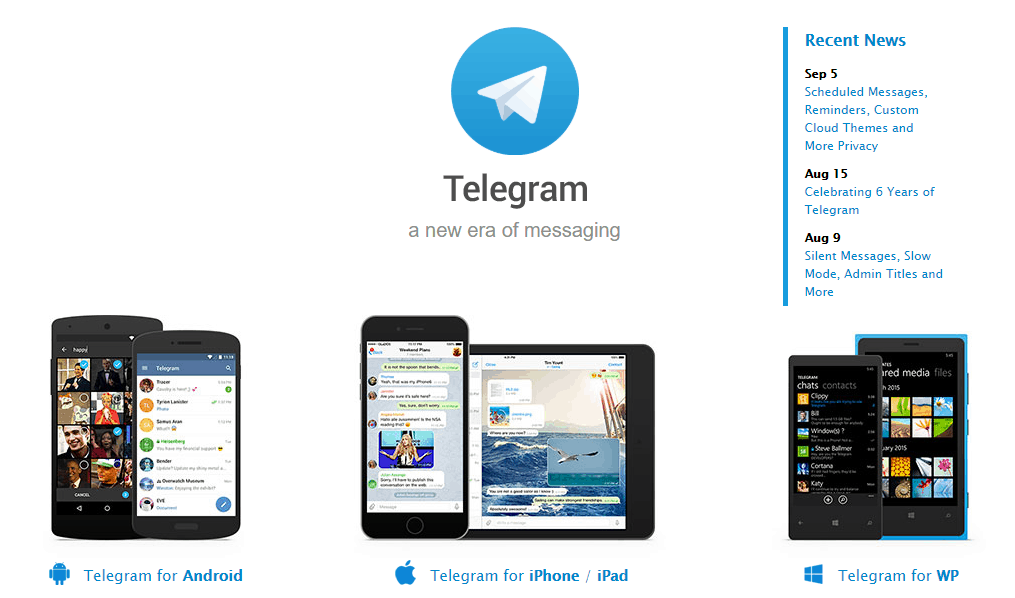 Telegram Messenger Homepage