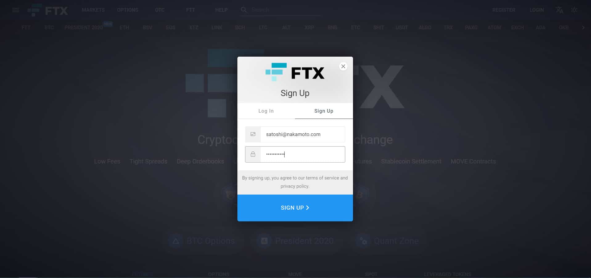 FTX signup